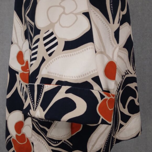 Chico's | Tropical Floral Print Cotton Jacket Navy Orange | Size XL - Picture 5 of 9